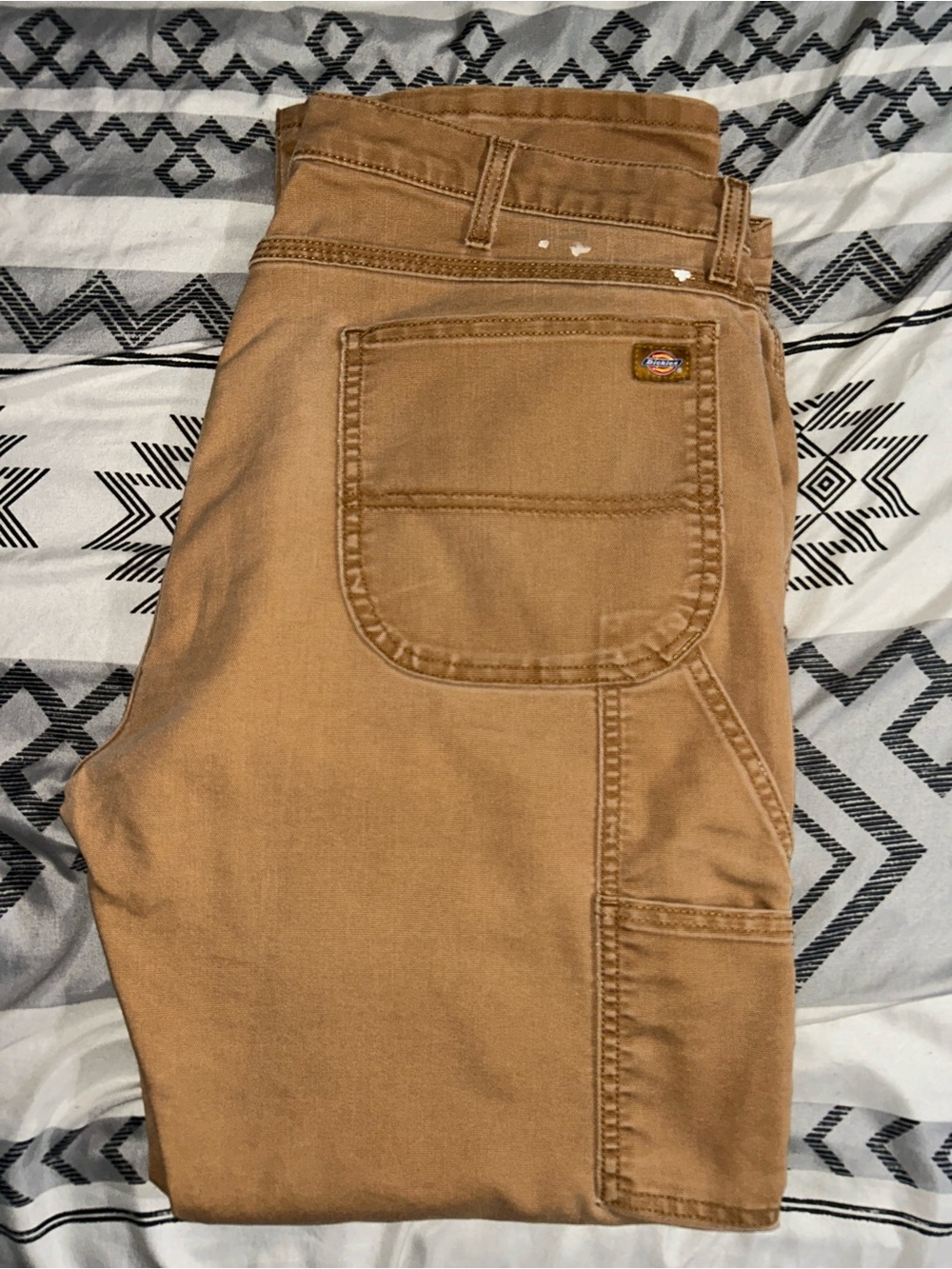 Dickies Men’s Brown Work Pants - Durable Canvas Carpenter Style 38x32